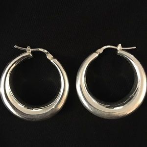 MILOR 925 Sterling Silver Graduated Hoop Earrings